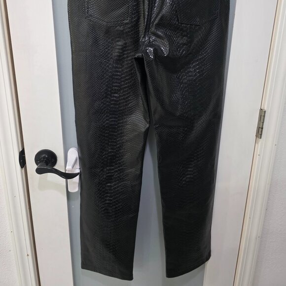 Wilfred Melina Pants Black Faux Leather Snakeskin Size 6 NWOT - Picture 11 of 12